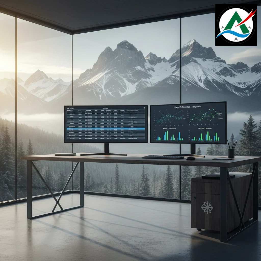 Data analyst reviewing quantitative probability models and sports statistics on dual monitors
